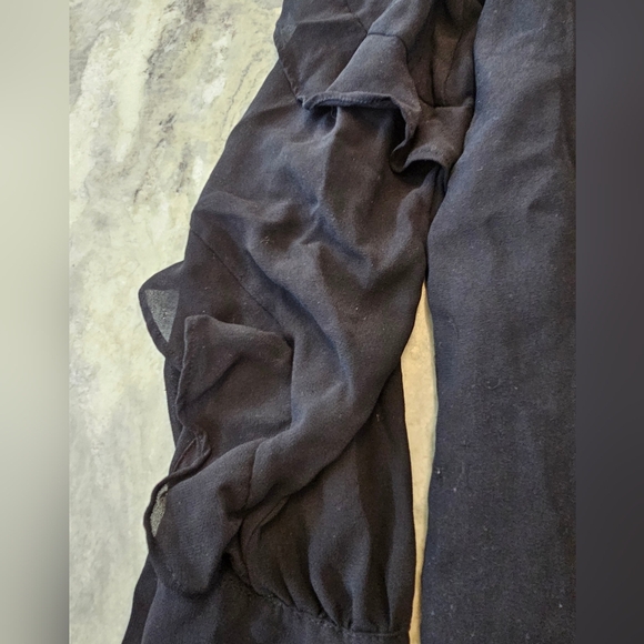 Calvin Klein Black Sheer Puff Sleeve Blouse Size S - Picture 7 of 7